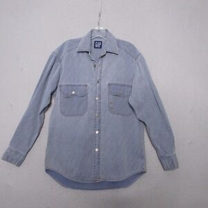 Vintage‎ GAP Women Top Small Button Up 100% Cotton Hong Kong Pockets 90s Y2K